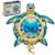 3D Wooden Puzzle Sea Turtle Clock, DIY Wall Mountable Ocean Themed Model Kit for Adults, LED Wooden Clock Kit with Flapping Flippers & Hourly Chime, Unique Home Decor Gift for Ocean Lovers