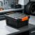 3 Gallon Heavy Duty Black Plastic Storage Box