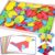 3 Otters 150Pcs Wooden Pattern Blocks Set, Geometric Tangram Shapes