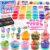 3 otters 24 Pack DIY Slime Kit for Kids with Glow Powder