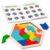 3 otters Wooden Puzzles for Kids, Educational Brain Teaser Game, Shape Sorting Board with Guide Book, Montessori Learning Toys