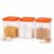 3 Pack 1 Gallon Clear Food Storage Containers with Lids, Square Plastic Buckets with Measurement Markings, Food Grade PP Pantry Storage Organizer for Flour, Rice, Cereal, Sugar and Snacks with Labels