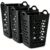3 Pack Square Plastic Laundry Baskets with Handles, 2 Bushel Black Hamper