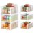 3 Pack Stackable Wire Pantry Organizers and Storage Basket, Pantry Kitchen Storage Shelf, Open Front Access, Pull-out & Space Saving Fruit Basket Stand, Storage Bins for Food Snack Can Onion Potato