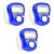 3 Pcs Blue 5 Digit LED Digital Row Counter, Display Counter Clicker, Handheld Number Click Counter, Electronic Finger Counter Hand Tally Counter with Ring for Golf, Track and Field Lap Counters