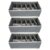 3pcs Foldable Underwear Storage Divider Box 6-compartment Organizer