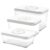 3 Pcs Food Storage Containers Set, Square Food Storage Containers, 850/1300/1800 mL, Transparent AS, Large Containers for Fruit, Vegetable, and Meal Prep, Space Saving for Kitchen Organization