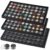 3 Pcs Gem Display Cases, 50 Slot Jewelry Organizer Trays, Clear Gemstones Storage Jars with Soft Foam Insert, Collector Display Sheets for Coins, Beads, Brooches, Jewelry
