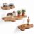 3 Pcs Live Edge Shelves, Rustic Carbonized Pine Wavy Shelf Set with Metal Brackets, Wall Mounted Floating Display for Living Room & Bedroom (18 x 10 x 0.8 In, 25 x 13 x 0.8 In, 40 x 15 x 0.8 In)
