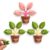3 PCS Plant Magnets, Flower Chip Clip Magnet with Green Plant Design, Plant Magnets for Fridge with Magnetic Backing, Multi-Use Clip for Bags, Notes, and Photos, in Green and Pink