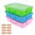 3 Pcs Plastic Sensory Bins-Portable Sandbox Container with Handle & Clear Lid-Stackable Play Tray for Kids Storage Sand,Toys & Crafts-Organizing Container for Home,Office and More(Green+Blue+Pink)