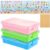 3 Pcs Plastic Sensory Bin Sand Tray with Lid 8 Stickers Portable Sandbox Container with Handle Clear Lid Stackable Play Tray for Home Office Storage Sand Arts Crafts Organizing