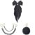 3 Pcs Tote Bag Decor Kit, Compatible with Bogg and Compatible with YETI Camino, Black Decorative Bow, Pom Pom Charm, Double Layer Chain, DIY Style Accessories for Beach Bag, Commute