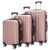 3 Piece Hardshell Luggage Set Rose Gold 20/24/28 Inch Suitcases
