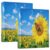 3 Ring Binders Sunflower Butterfly 1.5 Inch Round Ring Binders with Pockets Decorative Clipboard Binder Holds 200 Sheets View Binder for Home School Office,2 Pack