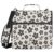 3 Ring Zipper Binder Black White Floral Binders Bag with Shoulder Strap 500 Sheets Paper Organizer Trapper Keeper Documents Storage File Folder for School Office