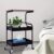 3‑Tier Heavy‑Duty Rolling Utility Cart with Walnut Wood Top, Metal Storage Organizer Cart with Lockable Wheels, Multi‑Purpose Storage for Kitchen, Bathroom, Coffee Bar and Home Office