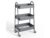 3 Tier Metal Rolling Cart with Lockable Wheels, Gray