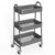 3‑Tier Metal Rolling Utility Cart, Gray Mobile Storage Organizer Rack with Lockable Castors, Multipurpose Shelving Unit for Bathroom, Office, Classroom, Dorm and Narrow Spaces