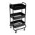 3 Tier Metal Rolling Utility Cart with 4 Casters, Black, 45 x 35 x 80 cm