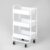 3 Tier Metal Utility Cart, Rolling Storage Trolley with Lockable Wheels, Rust-Resistant Mesh Shelves for Kitchen, Office, and Bathroom Organization, 17.72″W x 13.78″D x 31.3″H, White, 1-Pack