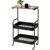 3‑Tier Metal Utility Rolling Cart with Lockable Wheels, Mobile Storage Rack with Wooden Tabletop for Kitchen, Bathroom, Office and Dormitory