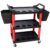 3 Tier Rolling Auto Detail Cart Plastic Black&Red Durable Heavy-Duty Storage Garage Workshop Repair Shop Versatile Storage Solution