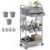 3 Tier Rolling Cart with 2 Drawers, Metal Utility Storage Carts with Wheels