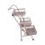 3 Tier Rolling Cart with Detachable Layers in Carbon Steel,Pink