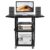 3 Tier Rolling Utility Cart, 300Lbs Mobile Utility AV Cart, Height Adjustable AV Presentation Cart Stand w/Foldable Side Shelves & Built-in Power Strip for Office Workshop & Home