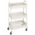 3 Tier Utility Rolling Cart, Premium Metal Mobile Storage Cart with Lockable Wheels, 31.02″H x 17.4″W x 12.04″D, White, 1-Pack