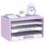 3 Tier Wood Desk Organizer, Paper Organizer for Desk, Purple