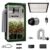 3×3 Complete Grow Tent Kit with LED Grow Light and Fan Filter, 34″x34″x72″ 1680D Mylar Indoor Grow Tent System with AG1000 100W Full Spectrum Light, 6 Inch 2-in-1 Carbon Filter Fan, Silver Ducting