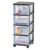 4-Drawer Narrow Plastic Storage Drawer Cart, Black