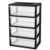 4-Drawer Plastic Storage Tower Organizer, Black (Tool-Free Assembly)
