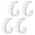 4-Pack Hanging Closet Rod Support, 3/4 Closet Shelf Rod Holder, Sturdy Plastic J-Shaped Closet Brackets for Hanging Clothes, Multi-Functional Hooks for Cabinets Storage, Wardrobe, Curtain Rod, White