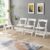 4-Pc Upholstered Folding Chair Set, Beige Cushion/White Shelf, Dining Room