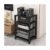 4-Tier HIFI Stand with Shock-Absorbing Feet Wooden AV Rack for CD & Record Player Audio Equipment Display Cabinet Modern Living Room Furniture (Nero)