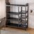 4-Tier Rolling Utility Cart with Wheels, Heavy Duty Metal Storage Rack, Adjustable Height Shelves for Kitchen Garage, Mobile Organizer Shelf, Black