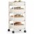 4-Tier Utility Storage Cart, Carbon Steel Kitchen Cart, Slim Rolling Cart