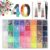 40 Colors Jelly Rhinestones Kit, 3mm Flatback Resin Jelly Gems with AB Coating, 40 Compartment Storage Box, Includes 3 x 10mL Glue, Tweezers and Wax Pickup Pencil for DIY Crafts