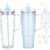 40 oz Plastic Tumblers with Handle, Screw Off Lid with Included Straw, Double Wall Leakproof Reusable Water Bottle Travel Mug Cup for Iced Coffee, Hot Cold Drink, Smoothie (2, Blue with Holes)