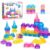40PCS Jelly Blocks for Kids Ages 3+, Squishy Building Blocks Set, Jelly Blox Gummy Blocks Castle Building Toys, Soft Sensory Toddler Blocks, Creative Construction Toy for Preschool Boys & Girls