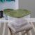 40 Quart Medium Storage Bin, Clear Plastic Storage Container with Full-Grip Handles, Green