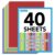 40 Sheets Colored Cardstock 8.5 x 11, 10 Colors, 180GSM/65lb