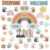 41Pcs Boho Classroom Bulletin Board Decorations Sets,Everyone is Welcome Classroom Positive Motivational Inspirational Wall Decor Boho Rainbow Cutouts for School Classroom Decor