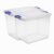 41 Quart Clear Plastic Storage Bin with Blue Latches, 2 Pack