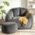 47.2″ Giant Bean Bag Chair for Adults, Large Bean Bag Couch with Ottoman