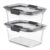 4.7 Cup Glass Storage Containers with Lids, Set of 2, Leak Resistant for Household Use