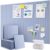 48″ x 36″ Large Cork Bulletin Board Tiles, Peel and Stick Felt Wall Panels for Vision, Message Center, Picture and Prayer Board for Office, Dorm, Room and Desk Decor(Soft Periwinkle)